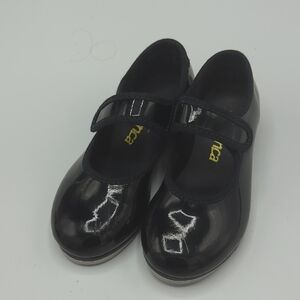 Shiny Black Kids Dress Shoes with Strap
